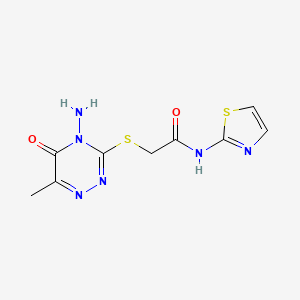 2-[(4-amino-6-methyl-5-oxo-1,2,4-triazin-3-yl)sulfanyl]-N-(1,3-thiazol-2-yl)acetamide