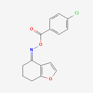 molecular formula C15H12ClNO3 B2859956 4-{[(4-Chlorobenzoyl)oxy]imino}-6,7-dihydro-1-benzofuran CAS No. 478047-98-2