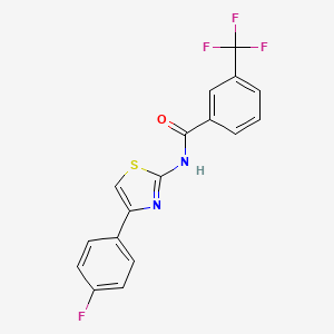 molecular formula C17H10F4N2OS B2859961 N-[4-(4-fluorophenyl)-1,3-thiazol-2-yl]-3-(trifluoromethyl)benzamide CAS No. 330189-91-8