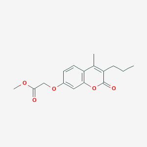 molecular formula C16H18O5 B2859962 methyl [(4-methyl-2-oxo-3-propyl-2H-chromen-7-yl)oxy]acetate CAS No. 306321-73-3