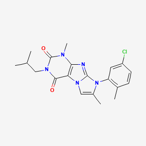 molecular formula C20H22ClN5O2 B2859964 8-(5-chloro-2-methylphenyl)-3-isobutyl-1,7-dimethyl-1H-imidazo[2,1-f]purine-2,4(3H,8H)-dione CAS No. 887467-68-7