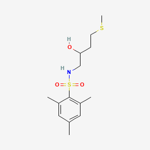 molecular formula C14H23NO3S2 B2859966 N-(2-Hydroxy-4-methylsulfanylbutyl)-2,4,6-trimethylbenzenesulfonamide CAS No. 2309188-91-6