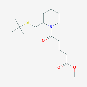 molecular formula C16H29NO3S B2859971 5-(2-((叔丁基硫代)甲基)哌啶-1-基)-5-氧代戊酸甲酯 CAS No. 2034266-43-6