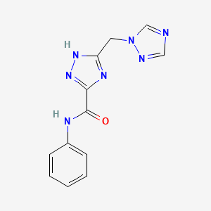 molecular formula C12H11N7O B2859972 N-苯基-3-(1H-1,2,4-三唑-1-基甲基)-1H-1,2,4-三唑-5-甲酰胺 CAS No. 338405-45-1