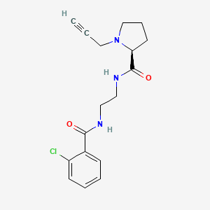 molecular formula C17H20ClN3O2 B2859977 2-chloro-N-(2-{[(2S)-1-(prop-2-yn-1-yl)pyrrolidin-2-yl]formamido}ethyl)benzamide CAS No. 1280945-54-1