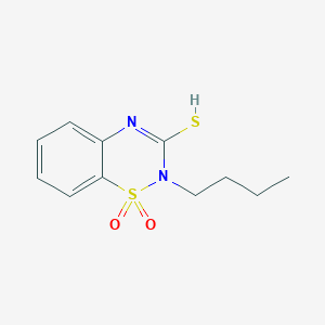molecular formula C11H14N2O2S2 B285998 2-butyl-1,1-dioxo-1λ6,2,4-benzothiadiazine-3-thiol 