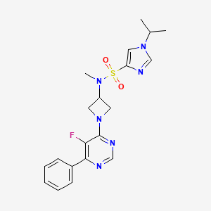 N-[1-(5-Fluoro-6-phenylpyrimidin-4-yl)azetidin-3-yl]-N-methyl-1-propan-2-ylimidazole-4-sulfonamide