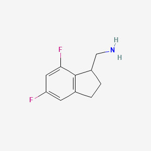 molecular formula C10H11F2N B2860000 (5,7-Difluoro-2,3-dihydro-1H-inden-1-yl)methanamine CAS No. 1188142-75-7