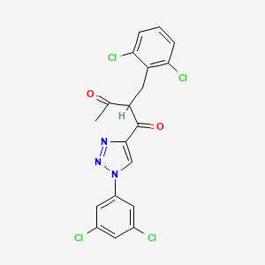 molecular formula C19H13Cl4N3O2 B2860009 2-[(2,6-二氯苯基)甲基]-1-[1-(3,5-二氯苯基)三唑-4-基]丁烷-1,3-二酮 CAS No. 677749-44-9