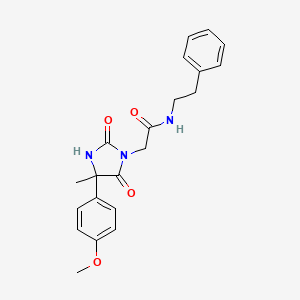 2-(4-(4-methoxyphenyl)-4-methyl-2,5-dioxoimidazolidin-1-yl)-N-phenethylacetamide