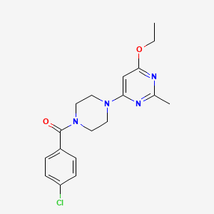 (4-Chlorophenyl)(4-(6-ethoxy-2-methylpyrimidin-4-yl)piperazin-1-yl)methanone
