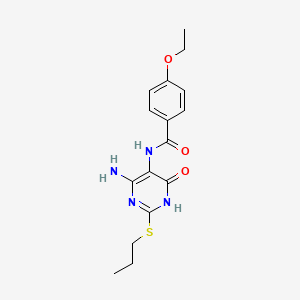 molecular formula C16H20N4O3S B2860024 N-(4-amino-6-oxo-2-(propylthio)-1,6-dihydropyrimidin-5-yl)-4-ethoxybenzamide CAS No. 888440-91-3