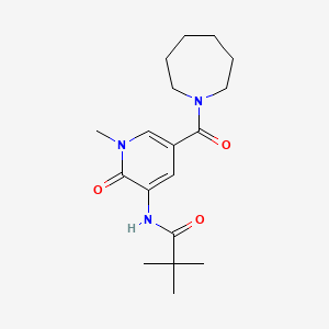 N-(5-(azepane-1-carbonyl)-1-methyl-2-oxo-1,2-dihydropyridin-3-yl)pivalamide