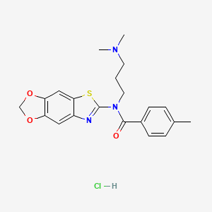 N-[3-(dimethylamino)propyl]-N-([1,3]dioxolo[4,5-f][1,3]benzothiazol-6-yl)-4-methylbenzamide;hydrochloride