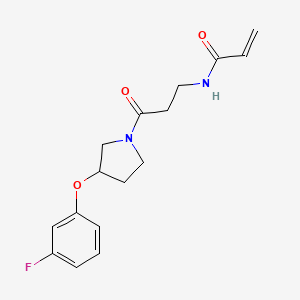 molecular formula C16H19FN2O3 B2860040 N-[3-[3-(3-Fluorophenoxy)pyrrolidin-1-yl]-3-oxopropyl]prop-2-enamide CAS No. 2200176-02-7