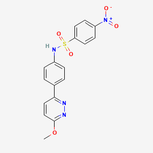 molecular formula C17H14N4O5S B2860042 N-(4-(6-methoxypyridazin-3-yl)phenyl)-4-nitrobenzenesulfonamide CAS No. 903280-68-2