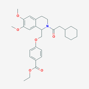 Ethyl 4-[[2-(2-cyclohexylacetyl)-6,7-dimethoxy-3,4-dihydro-1H-isoquinolin-1-yl]methoxy]benzoate