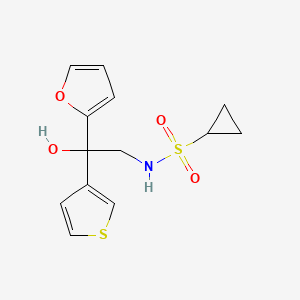 N-(2-(furan-2-yl)-2-hydroxy-2-(thiophen-3-yl)ethyl)cyclopropanesulfonamide