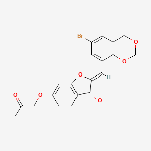 (Z)-2-((6-bromo-4H-benzo[d][1,3]dioxin-8-yl)methylene)-6-(2-oxopropoxy)benzofuran-3(2H)-one