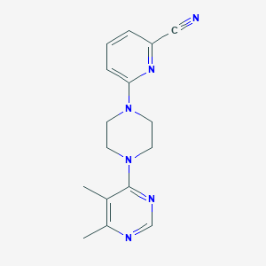 molecular formula C16H18N6 B2860065 6-[4-(5,6-Dimethylpyrimidin-4-YL)piperazin-1-YL]pyridine-2-carbonitrile CAS No. 2193146-39-1