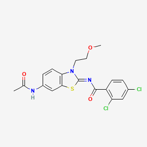 molecular formula C19H17Cl2N3O3S B2860066 (Z)-N-(6-乙酰氨基-3-(2-甲氧基乙基)苯并[d]噻唑-2(3H)-亚甲基)-2,4-二氯苯甲酰胺 CAS No. 897616-16-9