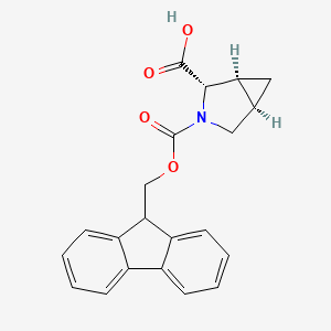 molecular formula C21H19NO4 B2860069 (1S,2S,5R)-3-{[(9H-芴-9-基)甲氧基]羰基}-3-氮杂双环[3.1.0]己烷-2-羧酸 CAS No. 854113-43-2