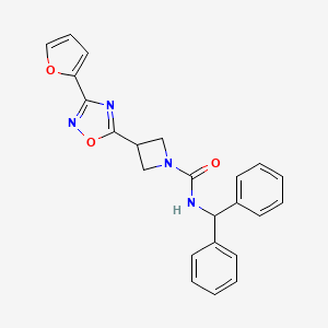 molecular formula C23H20N4O3 B2860073 N-二苯甲基-3-(3-(呋喃-2-基)-1,2,4-恶二唑-5-基)氮杂环丁烷-1-甲酰胺 CAS No. 1428363-42-1