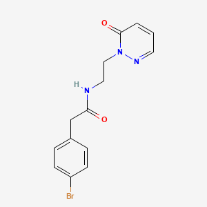 molecular formula C14H14BrN3O2 B2860076 2-(4-bromophenyl)-N-(2-(6-oxopyridazin-1(6H)-yl)ethyl)acetamide CAS No. 1049494-60-1