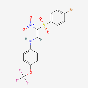 1-((4-Bromophenyl)sulfonyl)-1-nitro-2-((4-(trifluoromethoxy)phenyl)amino)ethene