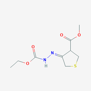 molecular formula C9H14N2O4S B286008 ethyl 2-(4-(methoxycarbonyl)dihydro-3(2H)-thienylidene)hydrazinecarboxylate 