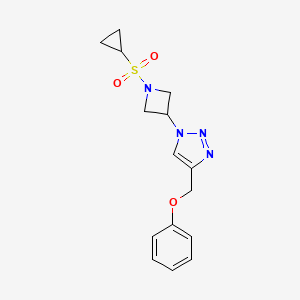 molecular formula C15H18N4O3S B2860080 1-(1-(cyclopropylsulfonyl)azetidin-3-yl)-4-(phenoxymethyl)-1H-1,2,3-triazole CAS No. 2034249-75-5