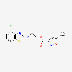 molecular formula C17H14ClN3O3S B2860085 1-(4-Chlorobenzo[d]thiazol-2-yl)azetidin-3-yl 5-cyclopropylisoxazole-3-carboxylate CAS No. 1396761-15-1