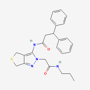 N-(2-(2-oxo-2-(propylamino)ethyl)-4,6-dihydro-2H-thieno[3,4-c]pyrazol-3-yl)-3,3-diphenylpropanamide