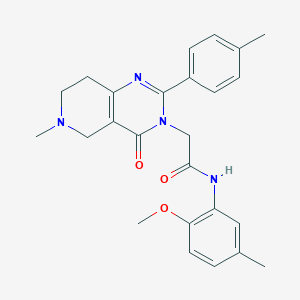 molecular formula C25H28N4O3 B2860091 N-(2-methoxy-5-methylphenyl)-2-(6-methyl-4-oxo-2-(p-tolyl)-5,6,7,8-tetrahydropyrido[4,3-d]pyrimidin-3(4H)-yl)acetamide CAS No. 1286702-10-0