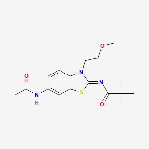 (Z)-N-(6-acetamido-3-(2-methoxyethyl)benzo[d]thiazol-2(3H)-ylidene)pivalamide
