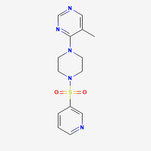 molecular formula C14H17N5O2S B2860095 5-Methyl-4-(4-(pyridin-3-ylsulfonyl)piperazin-1-yl)pyrimidine CAS No. 1428355-20-7