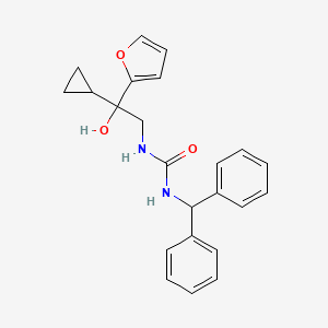 molecular formula C23H24N2O3 B2860099 1-二苯甲基-3-(2-环丙基-2-(呋喃-2-基)-2-羟乙基)脲 CAS No. 1396765-79-9