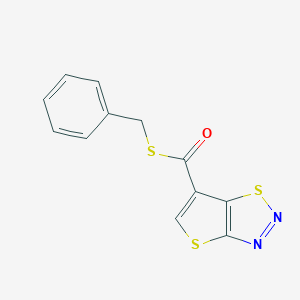 molecular formula C12H8N2OS3 B286010 S-benzyl thieno[2,3-d][1,2,3]thiadiazole-6-carbothioate 