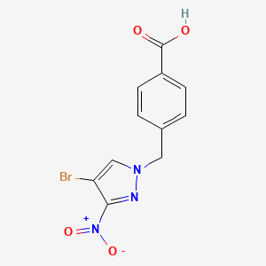 molecular formula C11H8BrN3O4 B2860104 4-[(4-bromo-3-nitro-1H-pyrazol-1-yl)methyl]benzoic acid CAS No. 514800-72-7