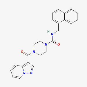 molecular formula C24H23N5O2 B2860106 N-(萘-1-基甲基)-4-(吡唑并[1,5-a]吡啶-3-羰基)哌嗪-1-甲酰胺 CAS No. 1396873-46-3