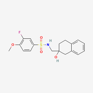 molecular formula C18H20FNO4S B2860107 3-fluoro-N-((2-hydroxy-1,2,3,4-tetrahydronaphthalen-2-yl)methyl)-4-methoxybenzenesulfonamide CAS No. 1421528-99-5