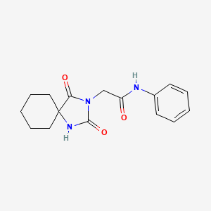 molecular formula C16H19N3O3 B2860113 2-(2,4-二氧代-1,3-二氮杂螺[4.5]癸-3-基)-N-苯基乙酰胺 CAS No. 739-10-6