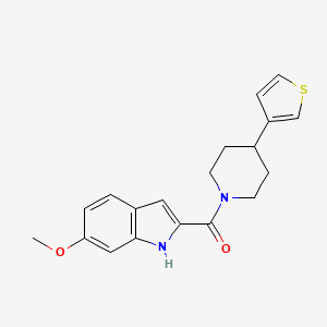molecular formula C19H20N2O2S B2860114 (6-methoxy-1H-indol-2-yl)(4-(thiophen-3-yl)piperidin-1-yl)methanone CAS No. 1797248-20-4