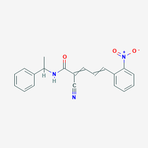 molecular formula C20H17N3O3 B2860117 2-氰基-5-(2-硝基苯基)-N-(1-苯乙基)戊-2,4-二烯酰胺 CAS No. 478017-74-2