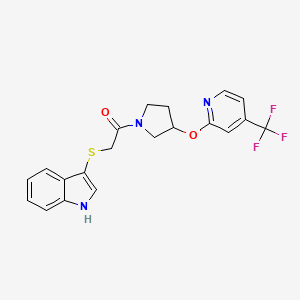 2-((1H-indol-3-yl)thio)-1-(3-((4-(trifluoromethyl)pyridin-2-yl)oxy)pyrrolidin-1-yl)ethanone
