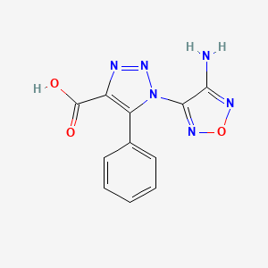 molecular formula C11H8N6O3 B2860124 1-(4-amino-1,2,5-oxadiazol-3-yl)-5-phenyl-1H-1,2,3-triazole-4-carboxylic acid CAS No. 296791-84-9