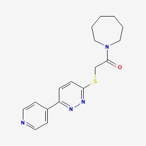 molecular formula C17H20N4OS B2860129 1-(Azepan-1-yl)-2-(6-pyridin-4-ylpyridazin-3-yl)sulfanylethanone CAS No. 872987-36-5