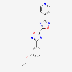 molecular formula C17H13N5O3 B2860135 3-(3-Ethoxyphenyl)-3'-pyridin-4-yl-5,5'-bi-1,2,4-oxadiazole CAS No. 1775552-15-2