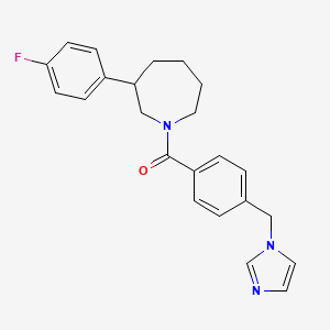 molecular formula C23H24FN3O B2860137 (4-((1H-imidazol-1-yl)methyl)phenyl)(3-(4-fluorophenyl)azepan-1-yl)methanone CAS No. 1797604-62-6
