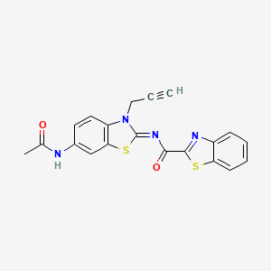 molecular formula C20H14N4O2S2 B2860138 (Z)-N-(6-乙酰氨基-3-(丙-2-炔-1-基)苯并[d]噻唑-2(3H)-亚甲基)苯并[d]噻唑-2-甲酰胺 CAS No. 865182-90-7